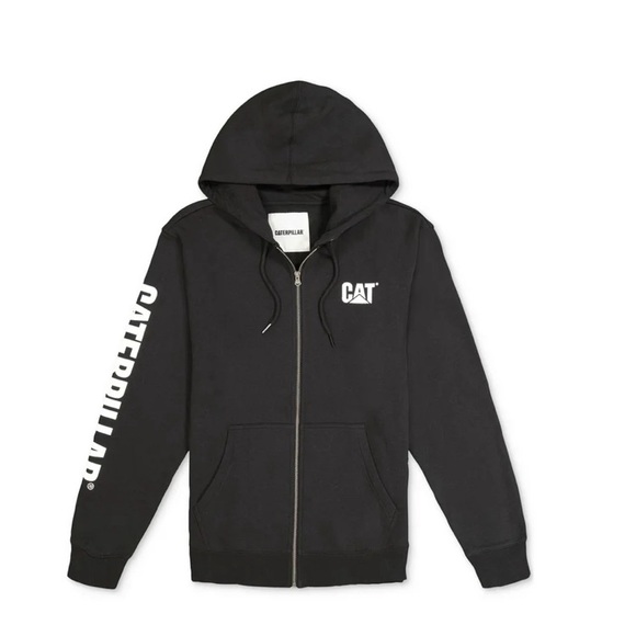 Caterpillar Mens Fleece Graphics Zip Front Hoodie. Color Black. Size 2XL… - Picture 1 of 6